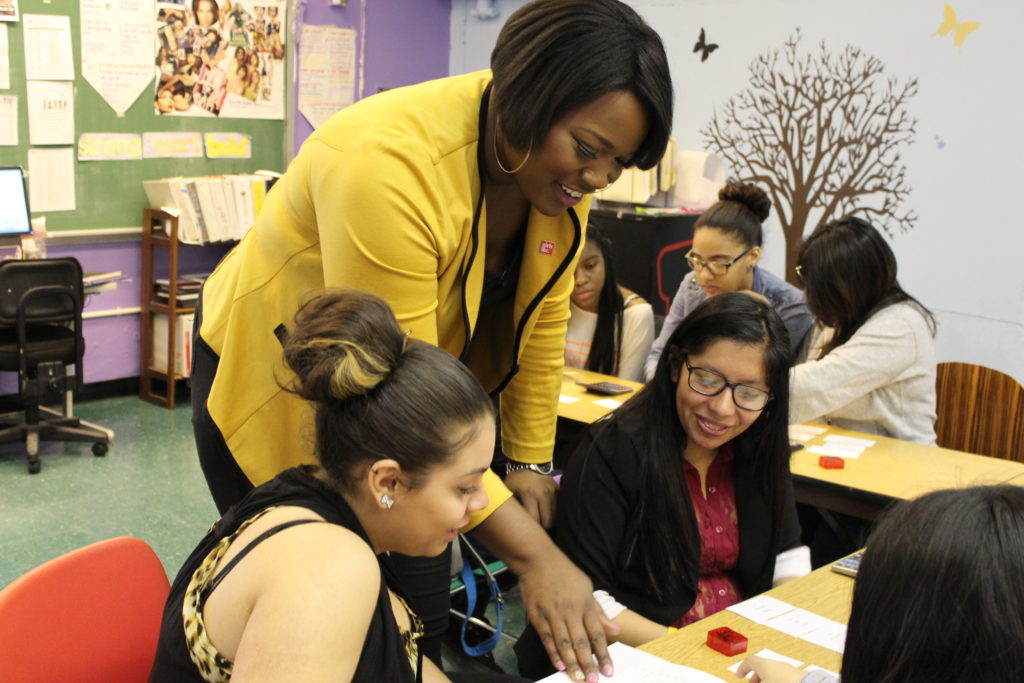 Girls Inc. mentors work with girls one on one and in guided group mentoring.